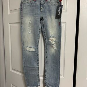 True Religion Light Blue Distressed Jeans